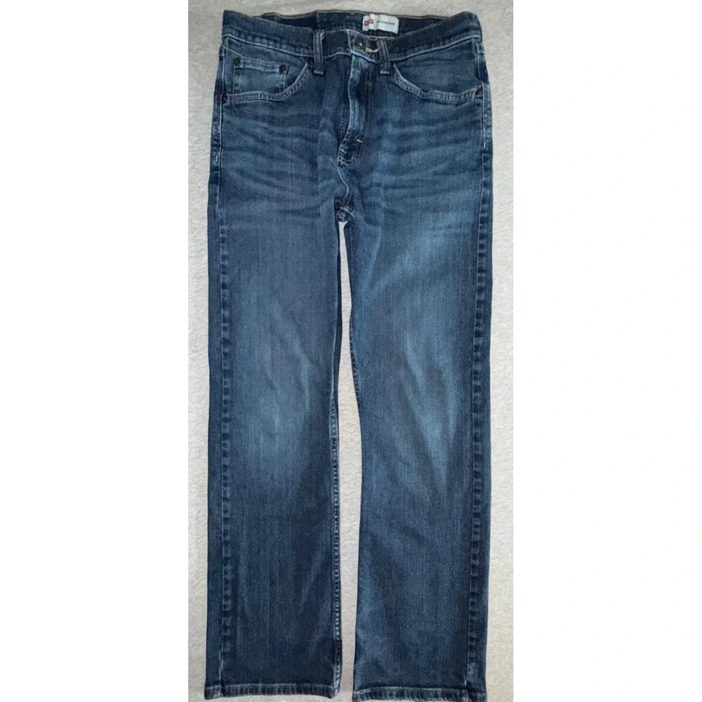 Wrangler Mens Relaxed Bootcut Jeans Size 30x32 Blue Dark Wash Western Cowboy